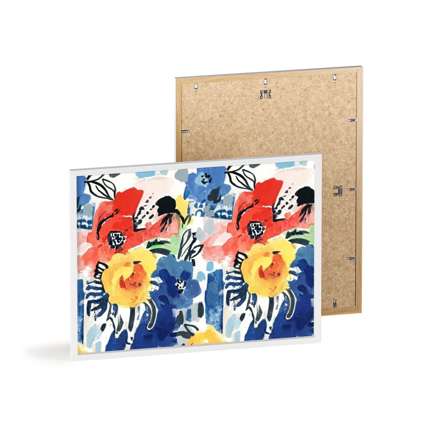 Abstract Flora Wood Framed Posters
