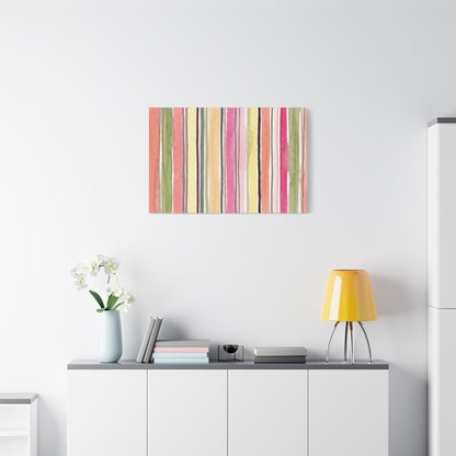 Summer Stripe Stretched Canvas Wall Art