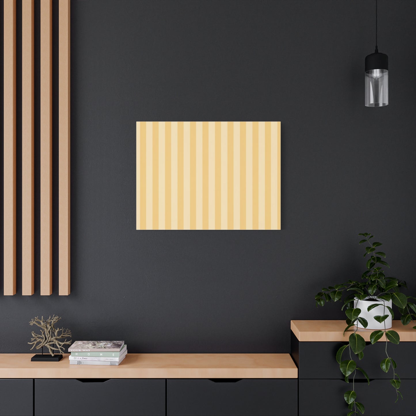 Buttercup Stripe Stretched Canvas Wall Art