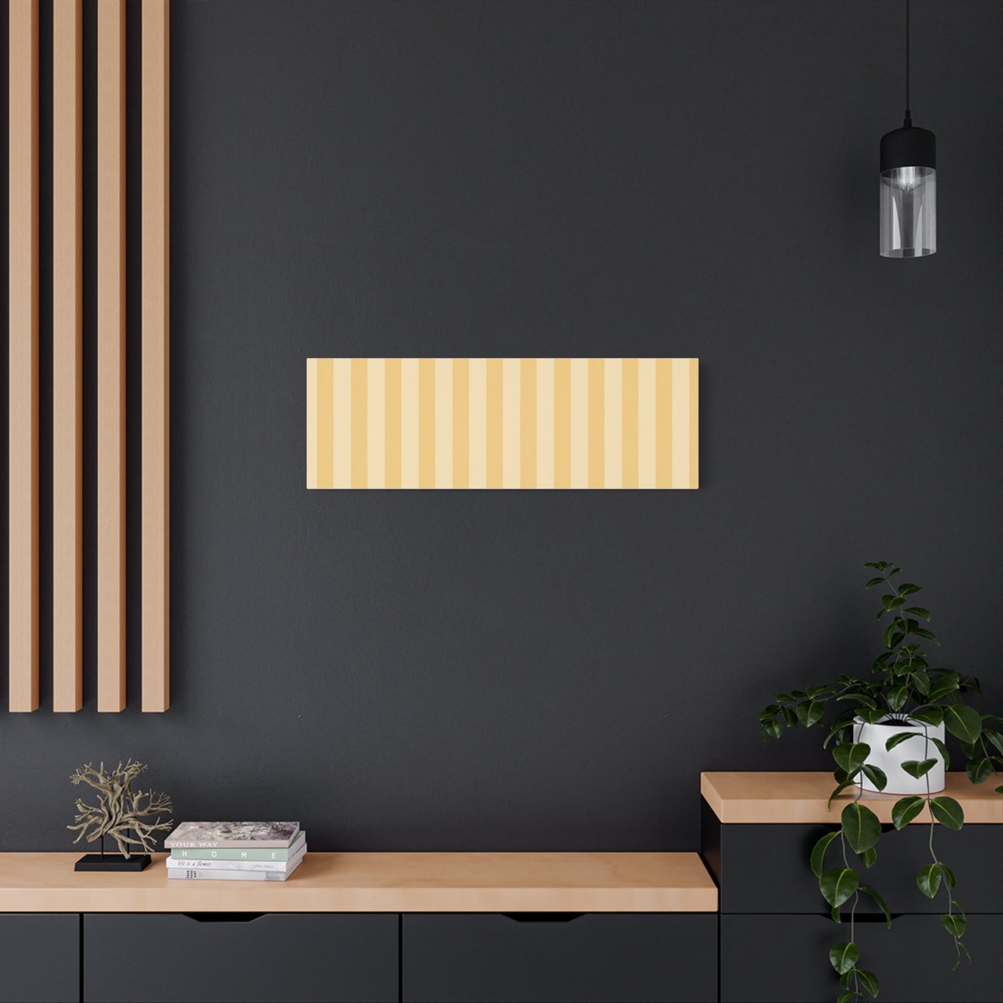 Buttercup Stripe Stretched Canvas Wall Art