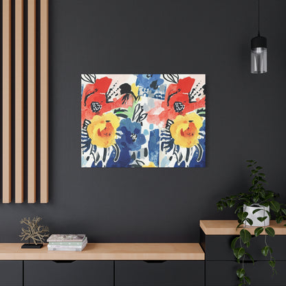 Abstract Flora Stretched Canvas Wall Art