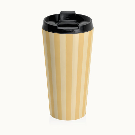 Buttercup Stripe Stainless Steel Travel Mug