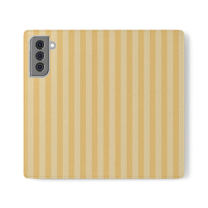 Buttercup Stripe Vegan Leather Flip Case