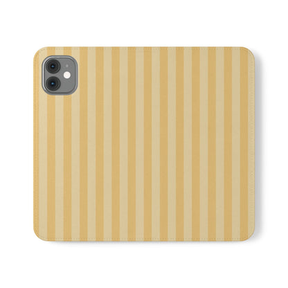 Buttercup Stripe Vegan Leather Flip Case