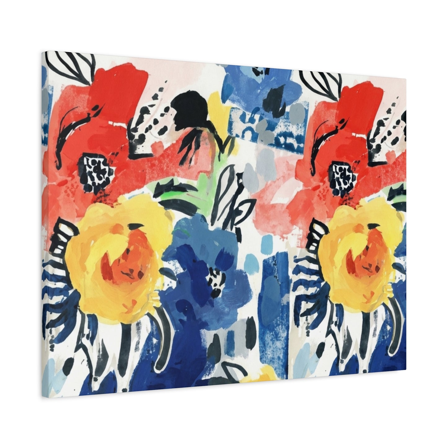 Abstract Flora Stretched Canvas Wall Art