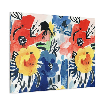 Abstract Flora Stretched Canvas Wall Art
