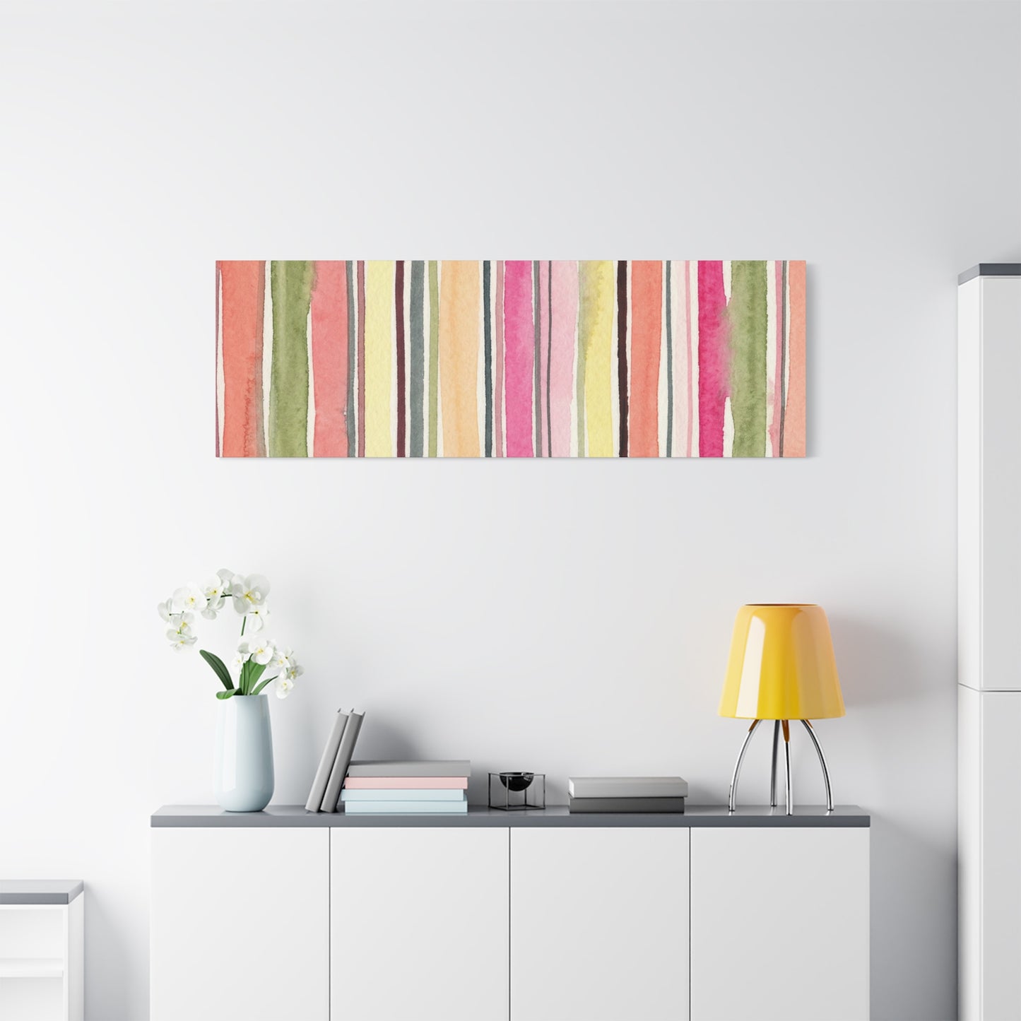 Summer Stripe Stretched Canvas Wall Art