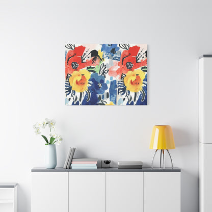 Abstract Flora Stretched Canvas Wall Art