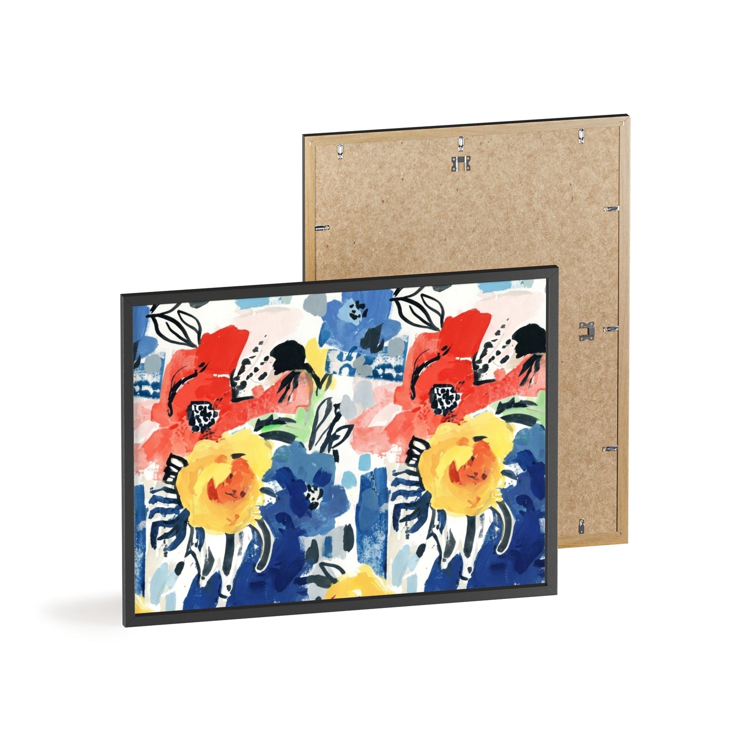 Abstract Flora Wood Framed Posters