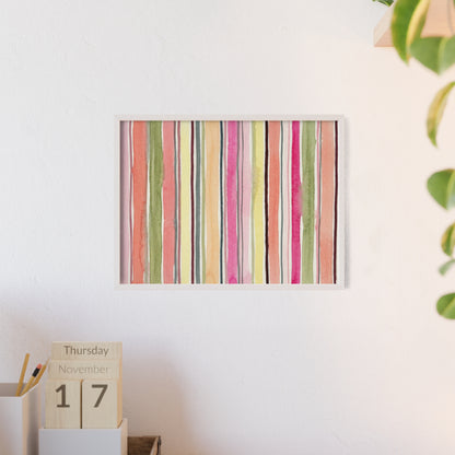 Summer Stripe Wood Framed Posters
