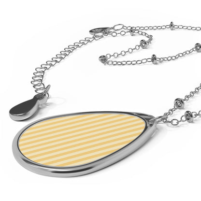 Buttercup Stripe Oval Necklace