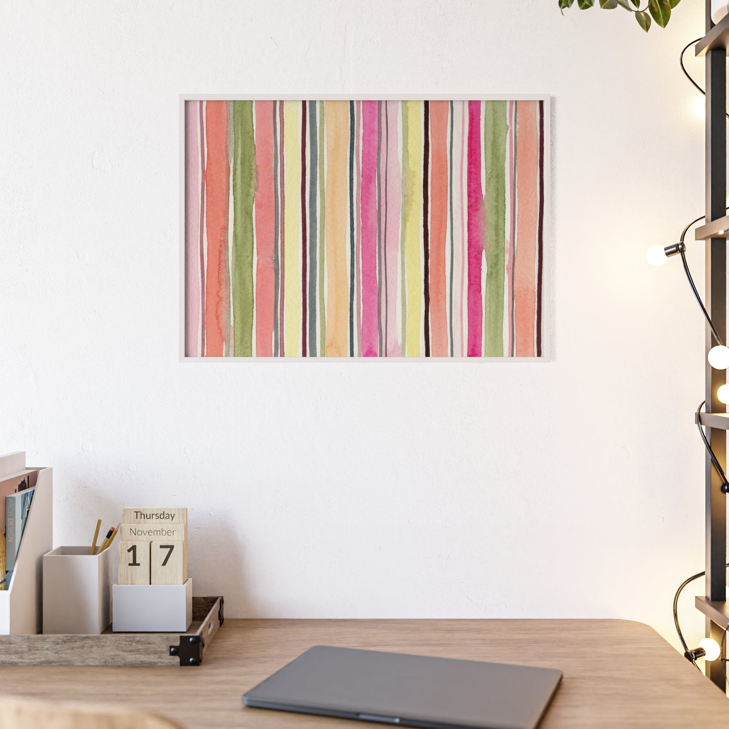 Summer Stripe Wood Framed Posters