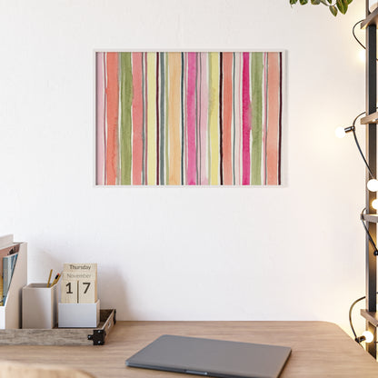 Summer Stripe Wood Framed Posters