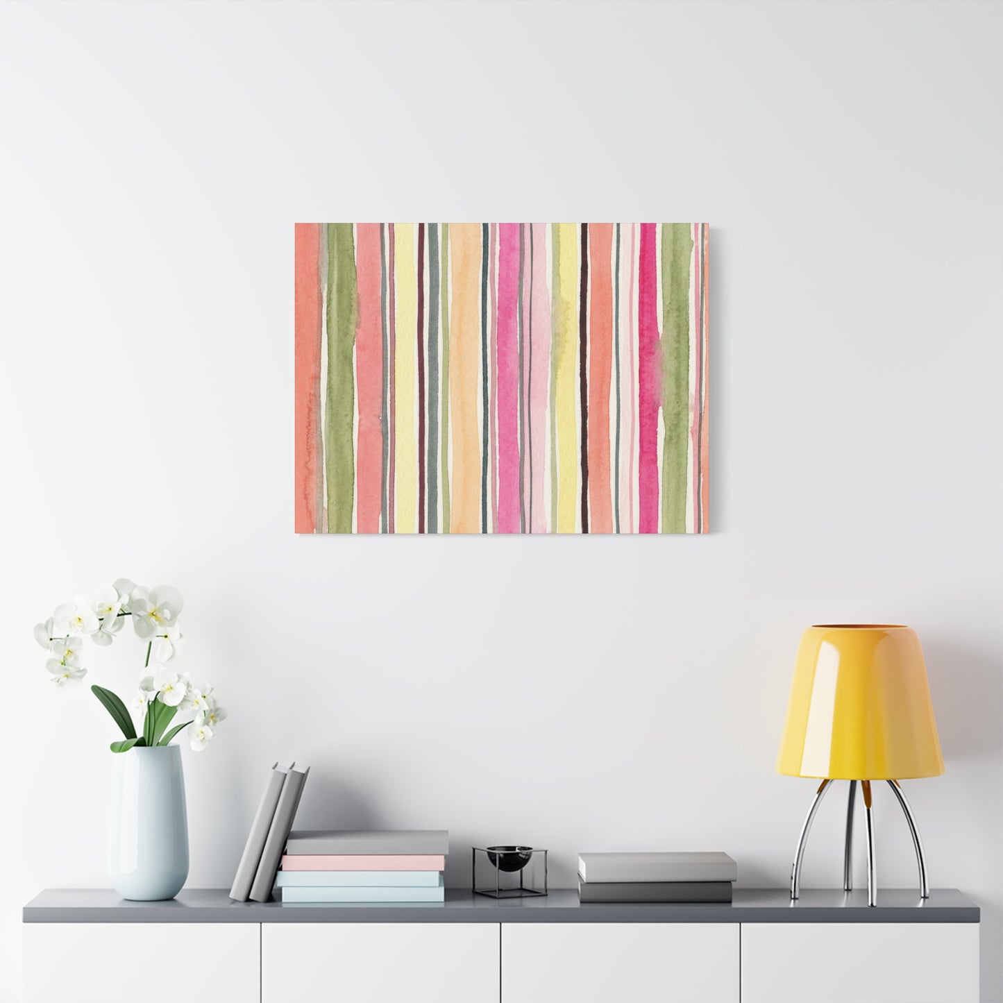 Summer Stripe Stretched Canvas Wall Art