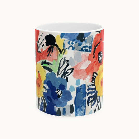 Abstract Flora Ceramic Mug