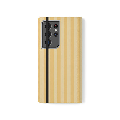 Buttercup Stripe Vegan Leather Flip Case