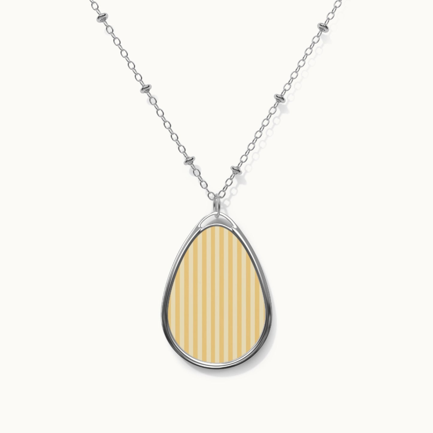 Buttercup Stripe Oval Necklace
