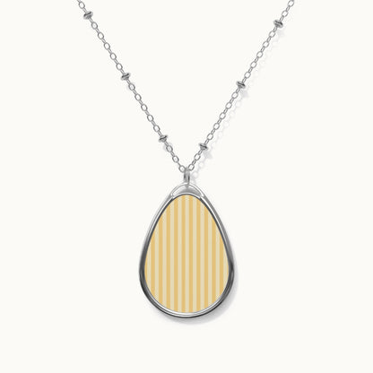 Buttercup Stripe Oval Necklace