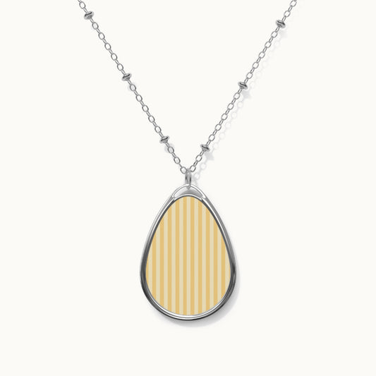 Buttercup Stripe Oval Necklace