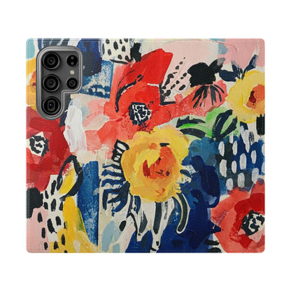 Abstract Flora Vegan Leather Flip Case
