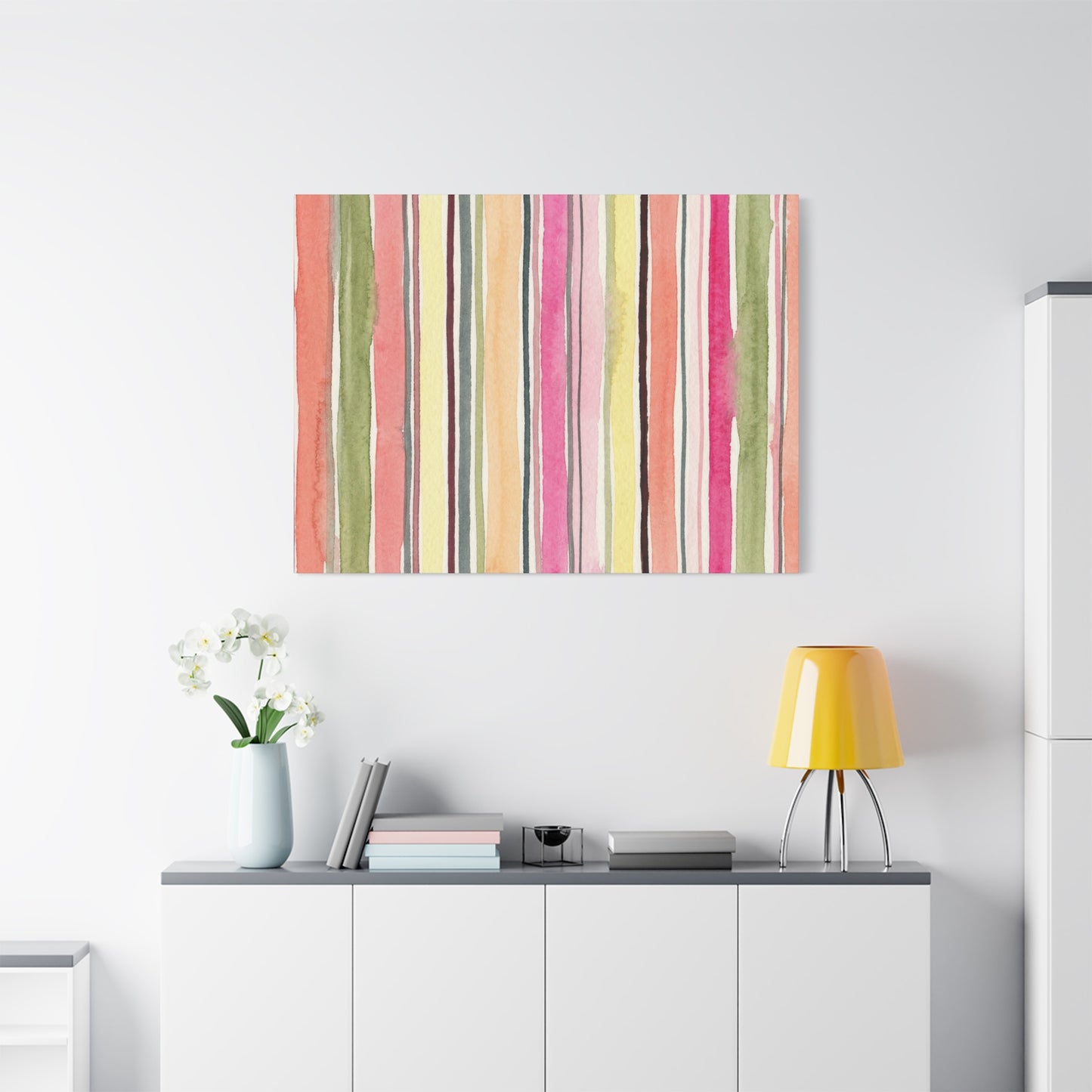 Summer Stripe Stretched Canvas Wall Art