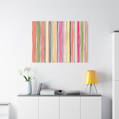 Summer Stripe Stretched Canvas Wall Art