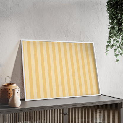 Buttercup Stripe Wood Framed Posters