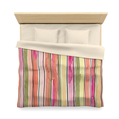 Summer Stripe Microfiber Duvet Cover