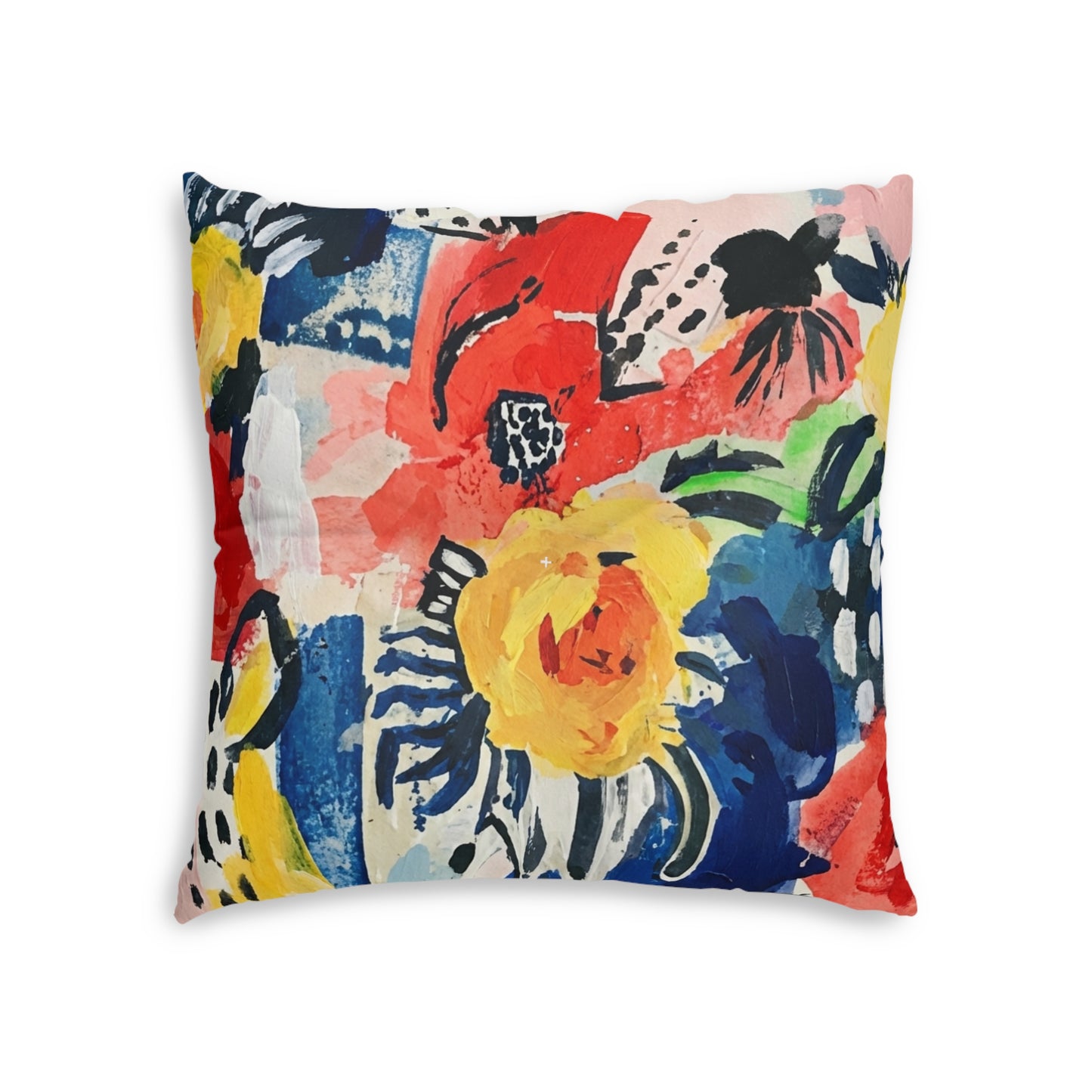 Abstract Flora Square Tufted Floor Pillow