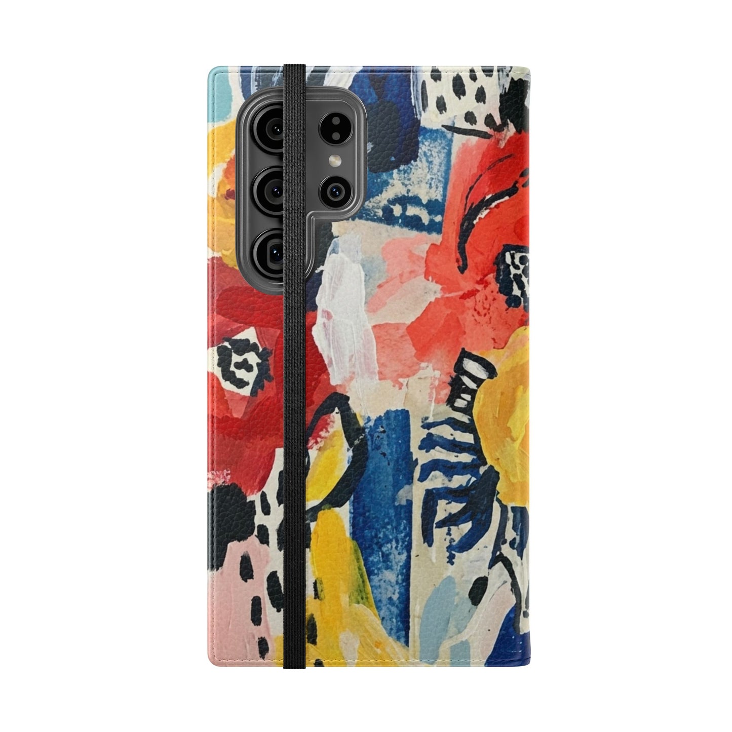 Abstract Flora Vegan Leather Flip Case