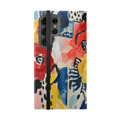 Abstract Flora Vegan Leather Flip Case