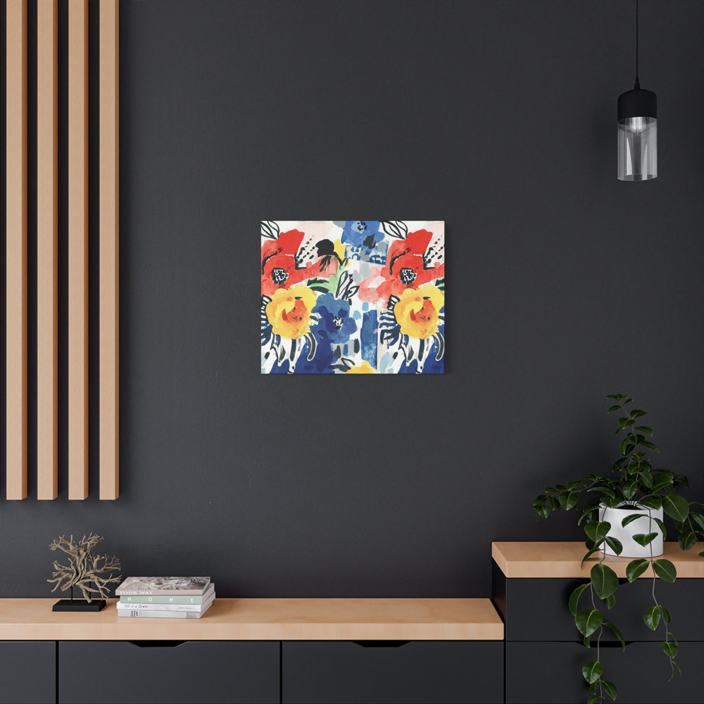 Abstract Flora Stretched Canvas Wall Art