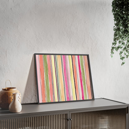 Summer Stripe Wood Framed Posters