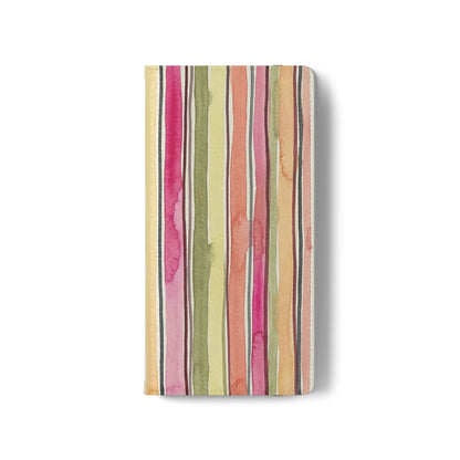 Summer Stripe Vegan Leather Flip Case