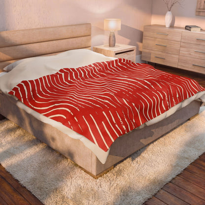 Scarlet Tide Velveteen Plush Blanket