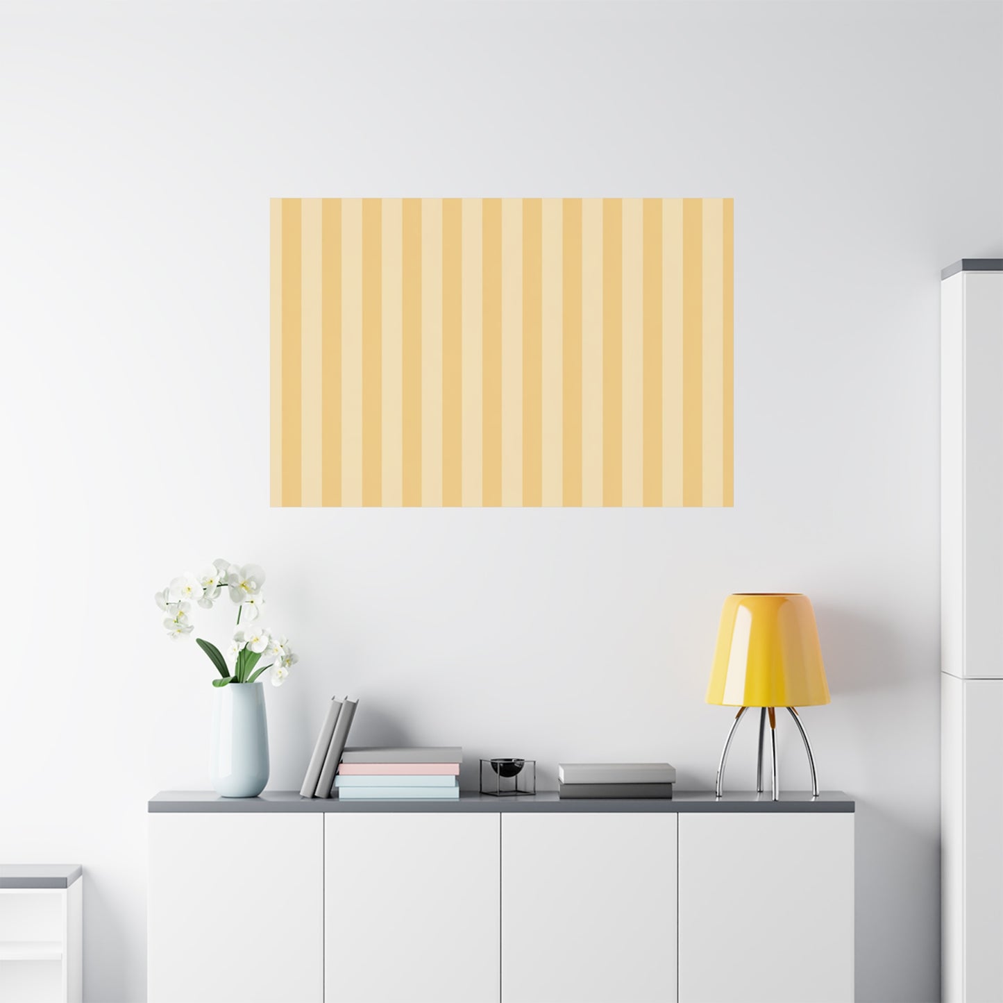 Buttercup Stripe Stretched Canvas Wall Art