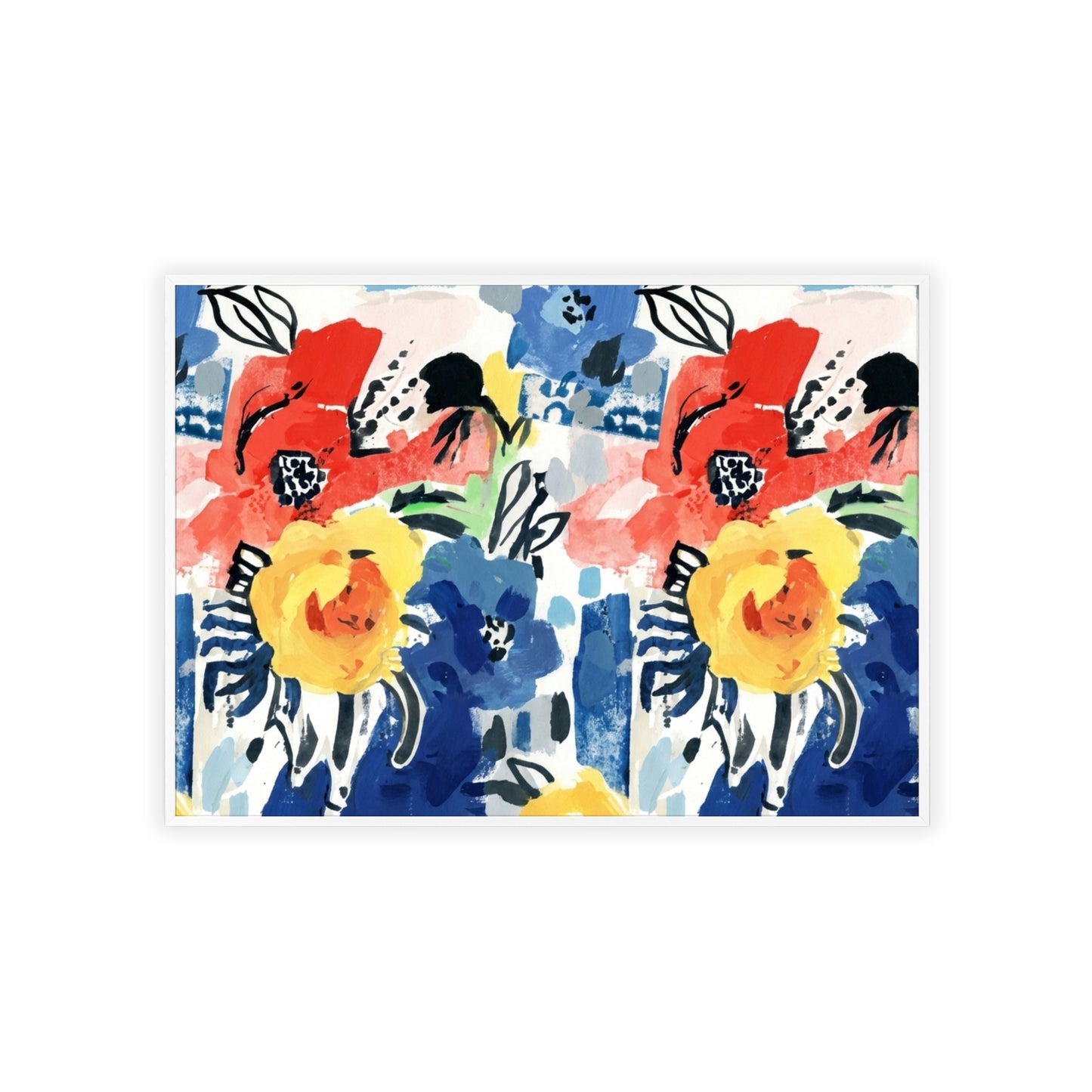 Abstract Flora Wood Framed Posters