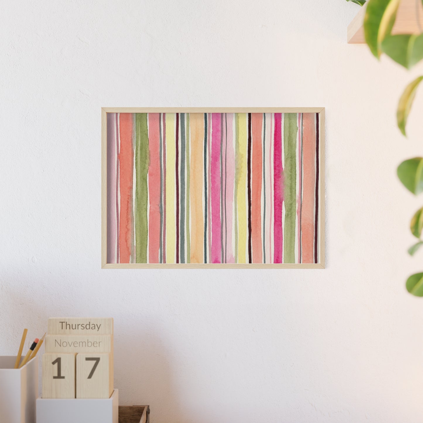 Summer Stripe Wood Framed Posters