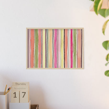 Summer Stripe Wood Framed Posters