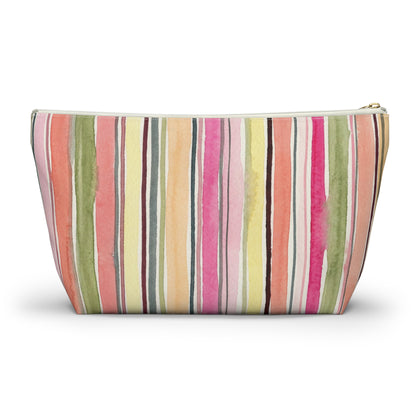 Summer Stripe Accessory Pouch with T-bottom