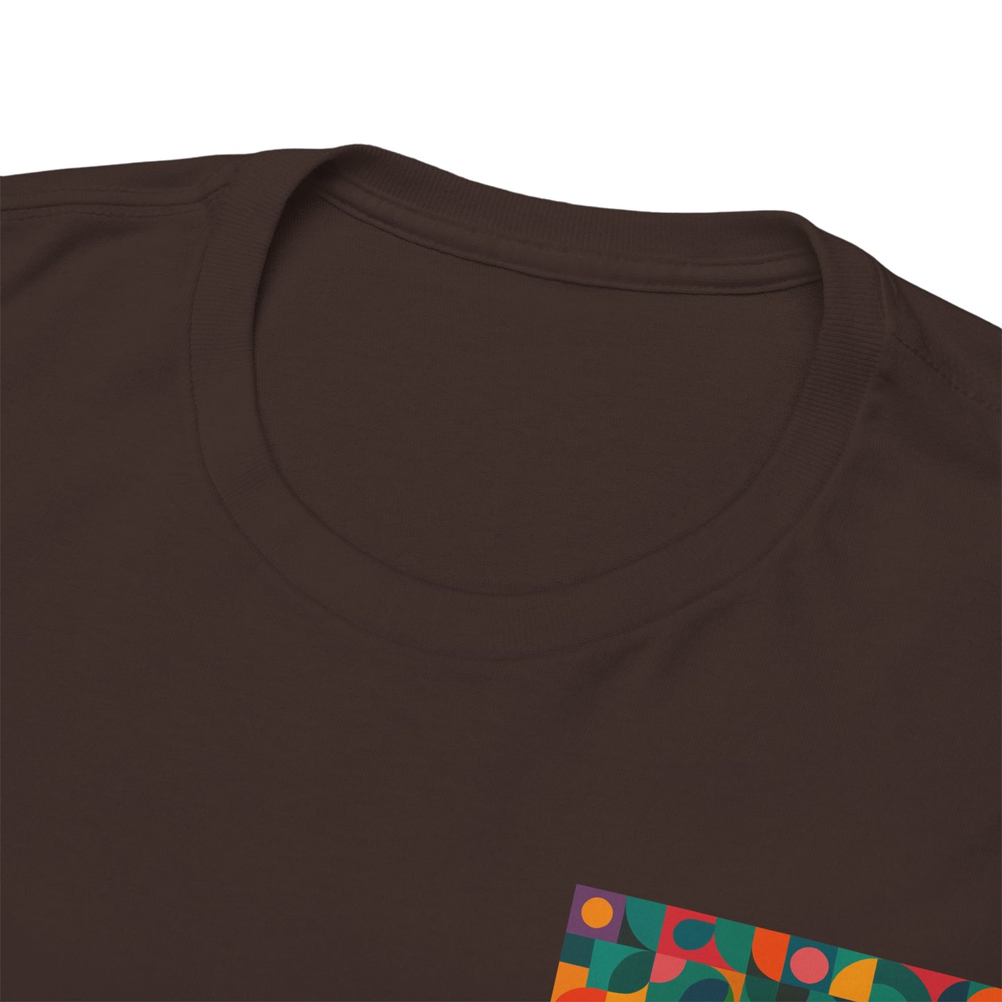 Colorful Geometric Print Unisex Heavy Cotton Tee, Comfortable Graphic T-Shirt, Casual Wear, Gift for Art Lovers, Everyday Style