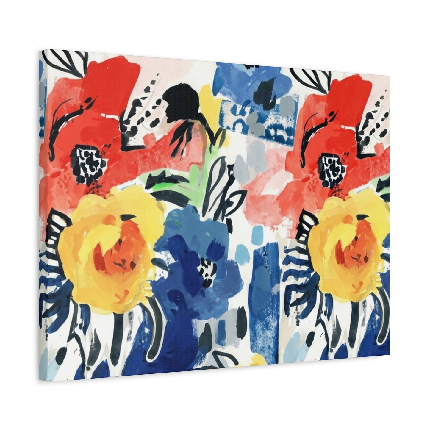 Abstract Flora Stretched Canvas Wall Art