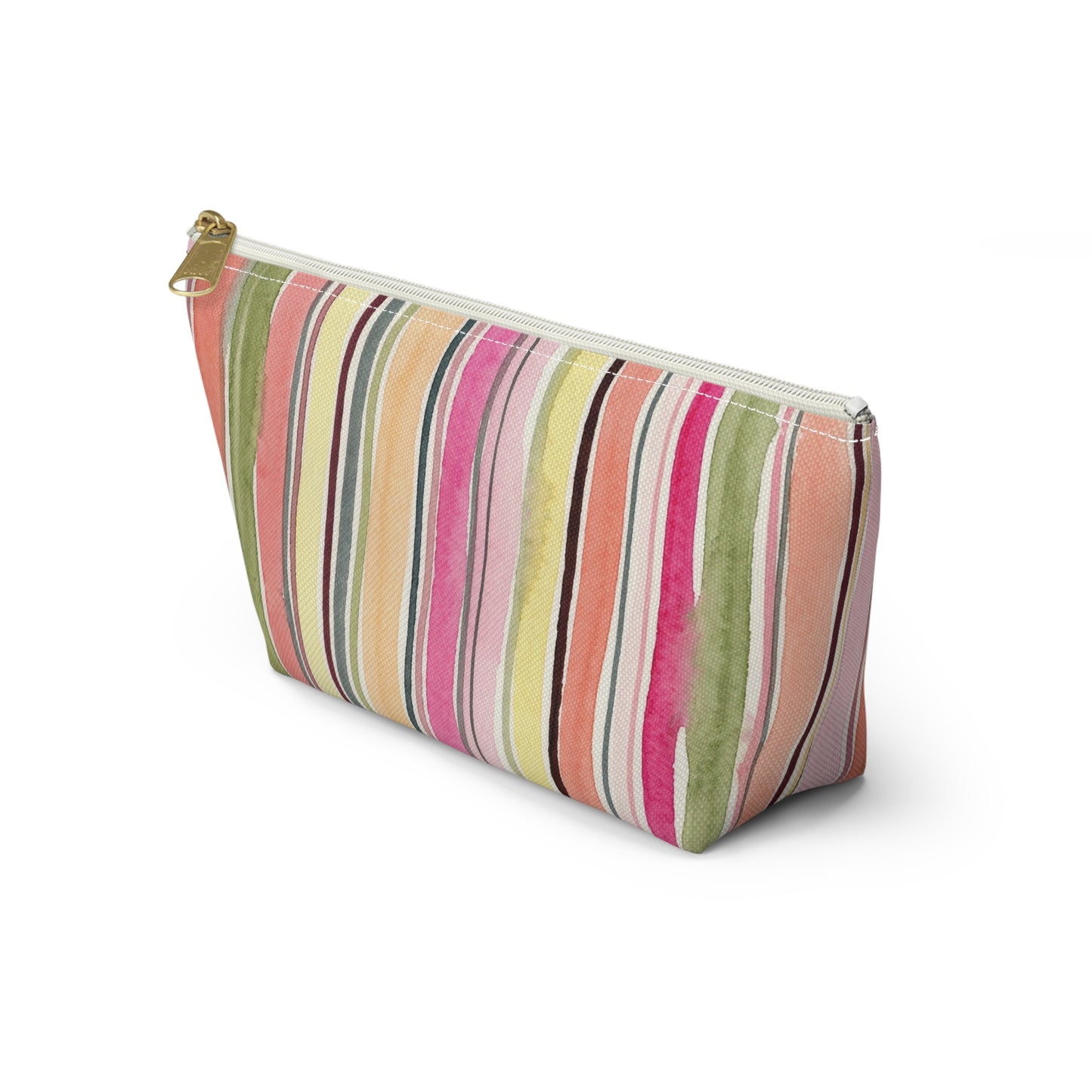 Summer Stripe Accessory Pouch with T-bottom