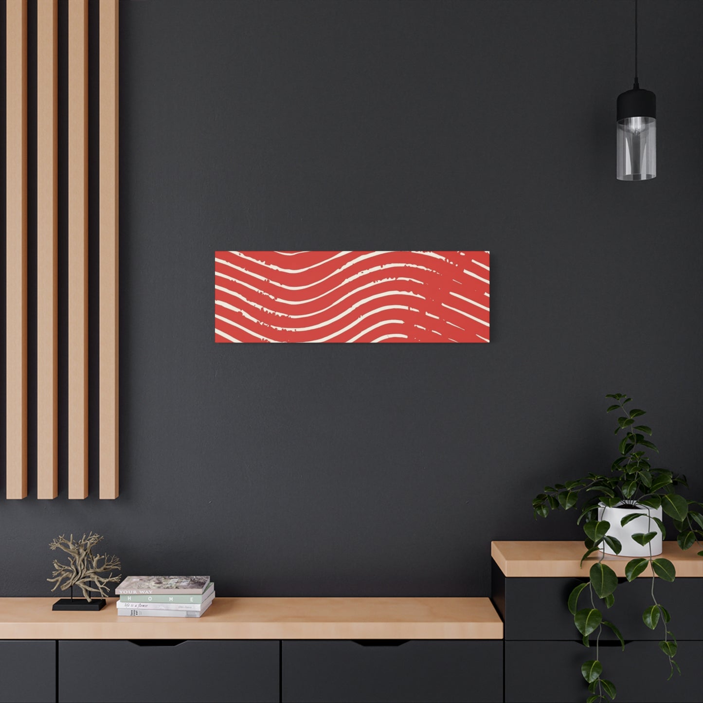 Scarlet Tide Stretched Canvas Wall Art
