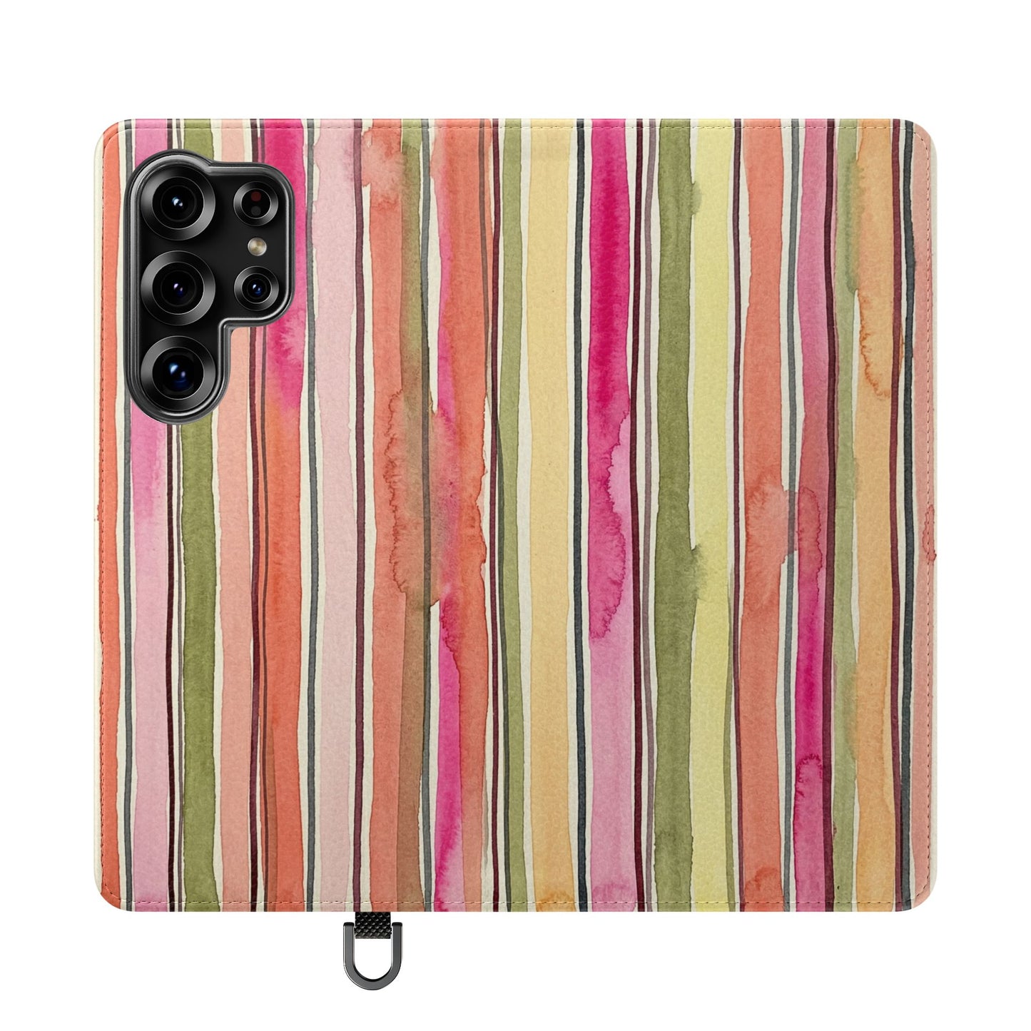 Summer Stripe Vegan Leather Flip Case
