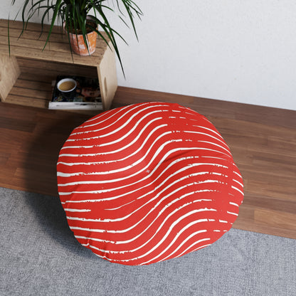 Scarlet Tide Tufted Floor Pillow