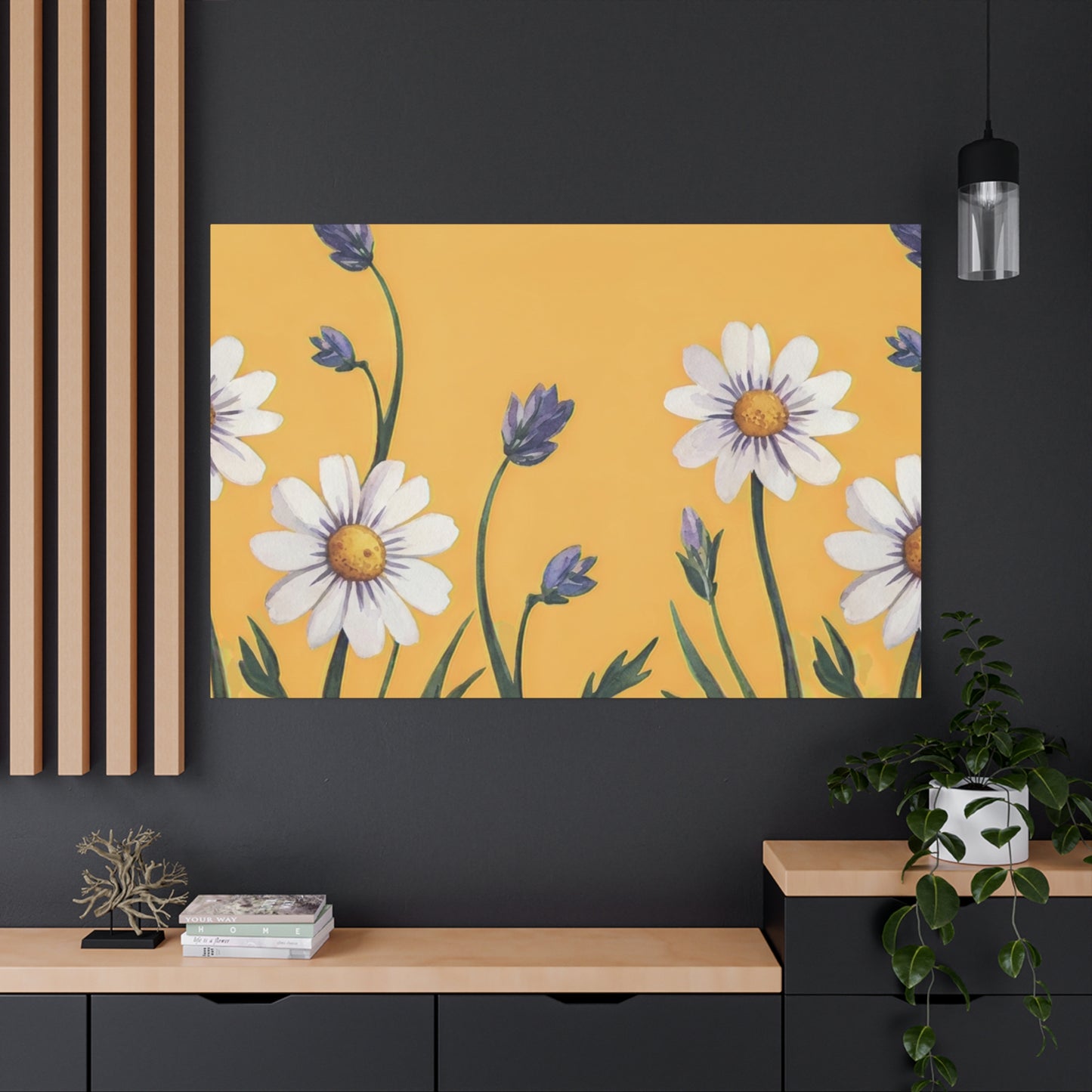 Spring Daisies Stretched Canvas Wall Art