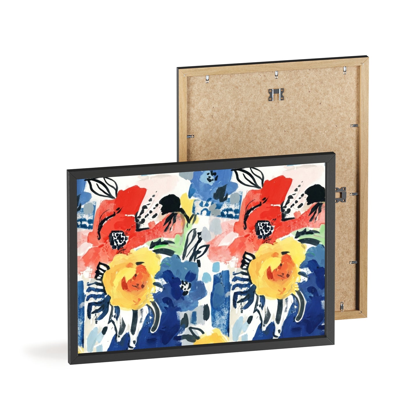 Abstract Flora Wood Framed Posters