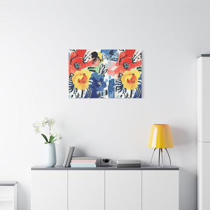 Abstract Flora Stretched Canvas Wall Art