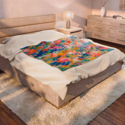 Chromatic Meadow Velveteen Plush Blanket